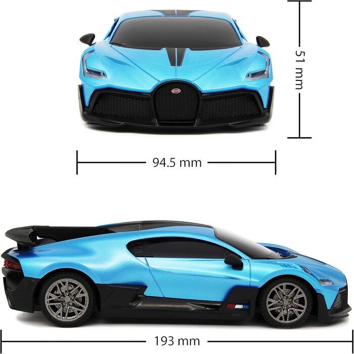 Модель автомобіля Bugatti Divo синього кольору 1:24 CMJ, радіокерування 2.4 GHz, офіційна ліцензія