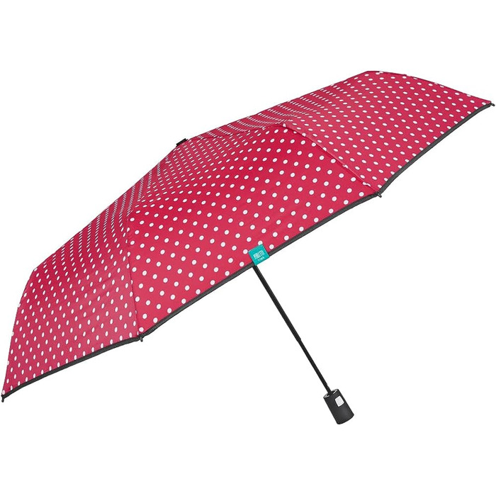 Різнобарвна парасолька автоматична для жінок з крапками - Кишенькова парасолька Кишенькова парасолька Компактна міні легка вітрозахисна - дощова парасолька Невеликий прохід - діаметр 96 см Червона крапка