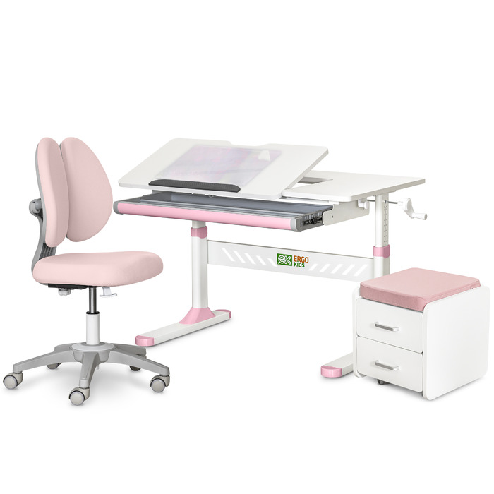 Комплект (L) Evo-Kids TH-310 Pink (парта + крісло + тумба) (арт. TH-310 + Y-412 Lite + BD C3_PINK)