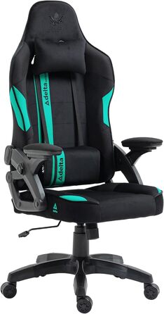 Крісло ігрове KRAKEN CHAIRS чорно-морського кольору, тканинне, ергономічне, для геймерів, вантажопідйомність 130 кг