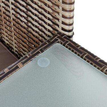 Садові меблі ESTEXO з ротангу: Лавка-диван 2-місна, комплект для саду та балкону, бежево-коричневий