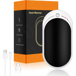 Електричний грілка для рук USB, Powerbank 5200mAh, портативний, багаторазовий, для жінок та чоловіків, для кемпінгу, зимові подарунки, чорний та білий