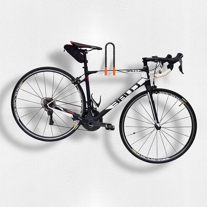 Настінний тримач для велосипедів WELLGROW 2 шт. металеві гвинти і дюбелі-кронштейни з гумовим покриттям-тримач для велосипеда-настінний тримач-приблизно 32 x 11,5 x 21 см-Колір На вибір, Колір (помаранчевий)