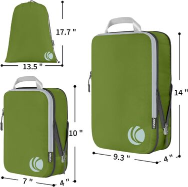 Набір компресійних органайзерів для подорожей Cipway, ультралегкі пакувальні куби для валізи та рюкзака, 5 шт., зелений