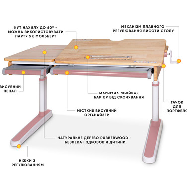 Дитячий стіл Mealux Oxford Wood PN Lite (арт. BD-920 Wood PN Lite)