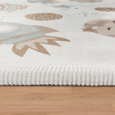 Домашній килимок Paco Дитячий килимок Дитячий килимок Ігровий килимок Ігровий килимок, який можна прати Нековзна райдужна планета Сонце Тварини М'який, Розмір Колір (80 х 150 см, Барвистий 3)