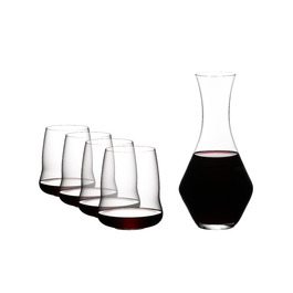 Набір келихів для червоного вина та графина з 5 предметів Крила без ніжки Riedel