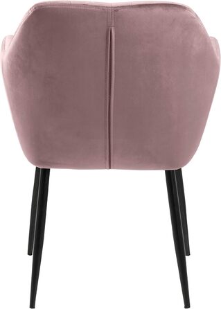 AC Design Furniture Стілець для їдальні Wendy, рожевий/чорний, велюр/метал, 57x61x83 см
