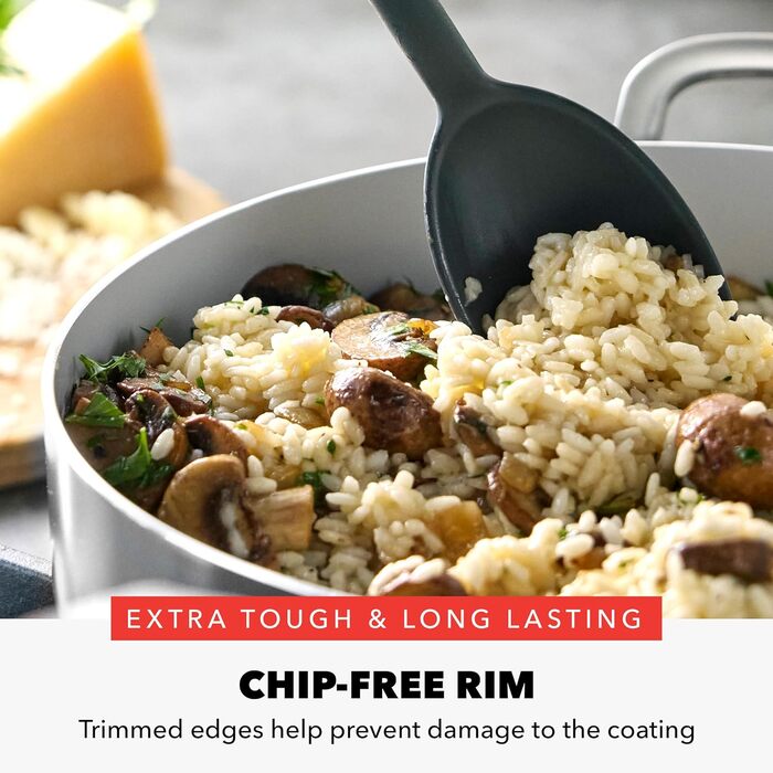 GreenPan x Bobby Flay каструля 5.7 л з нержавіючої сталі з кришкою з термостійкого скла, антипригарне покриття Diamond Ceramic, індукційний, легко миється, можна мити в посудомийній машині та використовувати в духовці, сірий (Графіт/Nature's Delight)