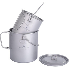 iBasingo Titan Camping Посуд: Каструля-Чайник 750/900/1100/1250мл з кришкою та ручкою. Легкий посуд для туризму, виживання, пікніків та походів