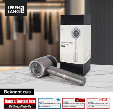 LEBENLANG Преміум Фурмінатор Електричний з LED дисплеєм та ліхтариком - 4000mAh, 5 режимів, 3,5 години роботи, видалення ворсу з одягу