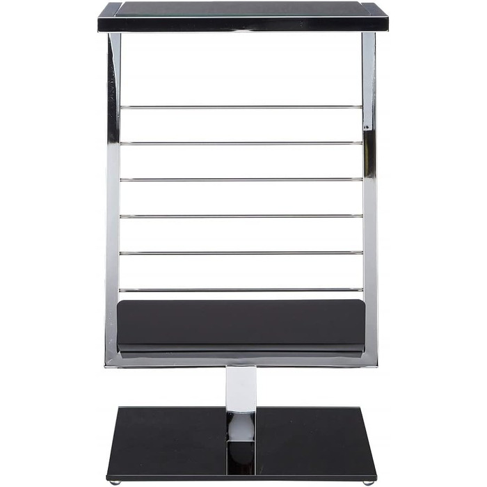Меблевий журнальний столик, метал, хром-чорний, Ш 36 x Г 30 x В 60 см