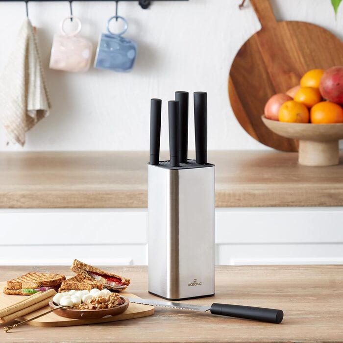 Набір ножів Karaca Grammy Inox (6 шт.) з нержавіючої сталі, гострі, легко миються, елегантний дизайн, ергономічні ручки, кольорові ножі для фруктів, багатобарвні