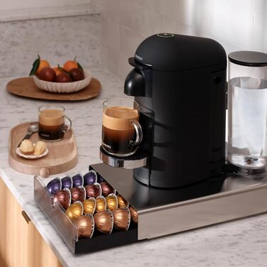 Контейнер для капсул Nespresso з нержавіючої сталі | Сучасна висувна скринька для капсул кави | Об'єм приблизно 60 капсул