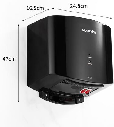 Автоматичний електричний сушар для рук настінний для дому та офісу, чорний