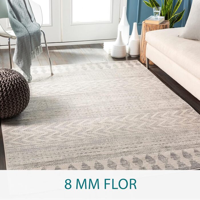 Вітальня, їдальня, передпокій - Сучасний килим в стилі бохо з геометричним візерунком - М'який скандинавський килим для вітальні сірий, бежевий - Великий килим Carpet Runner (120х170см)
