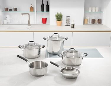 Сковорода Lagostina Tempra з нержавіючої сталі Ø24 см з індукційним дном Lagotherm та ергономічною ручкою, для плити та духовки