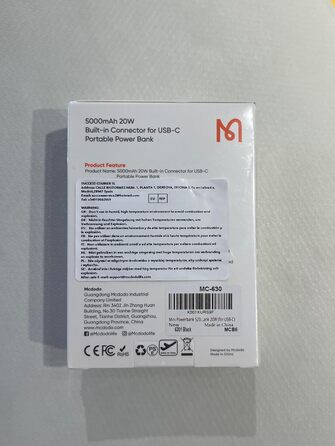 Міні-павербанк 20 Вт 5000 мАг, PD 3.0A, сумісний з iPhone 14/13/12/11/XR/X/8/7/6 (USB-C)