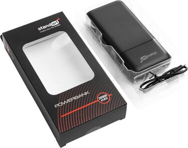 Повербанк Standart 20000mAh USB C, Micro USB, 2xUSB Швидка зарядка Світлодіодний дисплей Чорний