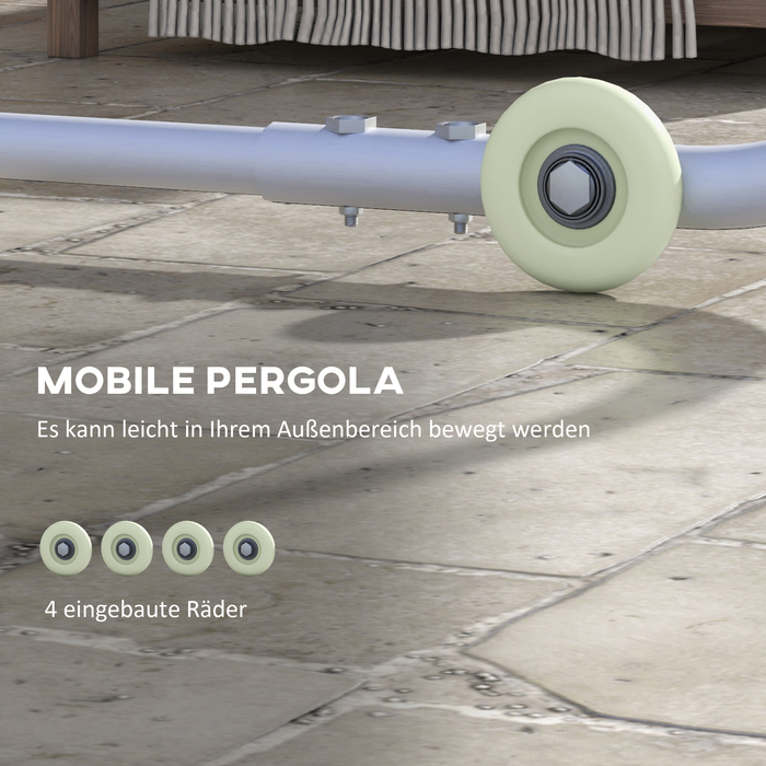 Мобільний павільйон на колесах, з мішками з піском, металевий каркас, 3x3 м, сірий