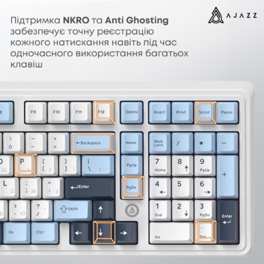 Дротова магнітна клавіатура Ajazz AK980 MAX Magnetic switches Blue White Dark Blue (AK980-MAX-M-BWD)