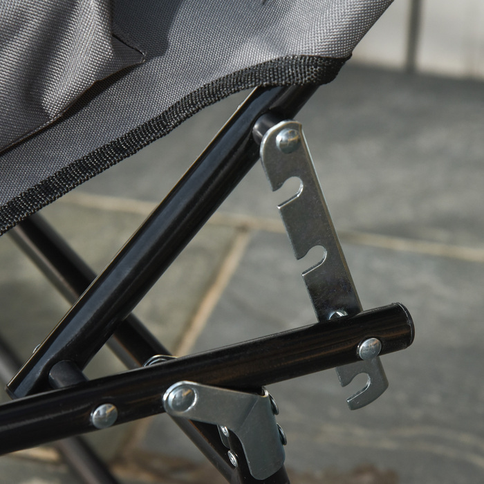 Лежак для відпочинку на сонце з отвором для обличчя та подушкою, складаний, з водовідштовхувальним покриттям, металевий каркас, темно-сірий