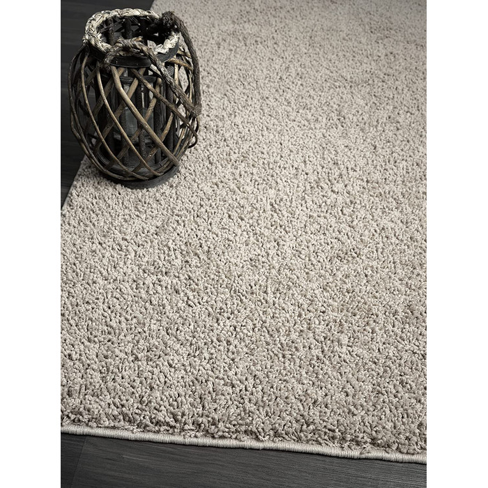 Килим Relax Shaggy килим, що миється, з високим ворсом, з довгим ворсом, для вітальні, спальні, однотонний, що миється, протиковзкий, висота ворсу 30 мм, зелений, (200 х 290 см, пісочний (волохатий))