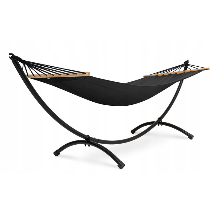 Гамак зі стійкою Di Volio, чорний, навантаження до 120 кг, 280 x 100 см
