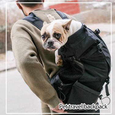 Сумка для собак Сумка для собак Сумка для перенесення для собак Кішки Туристичний рюкзак Бічний дихаючий сітчастий рюкзак для великих собак Кішки до 16,5 кг XL (до 16,5 кг) Чорний