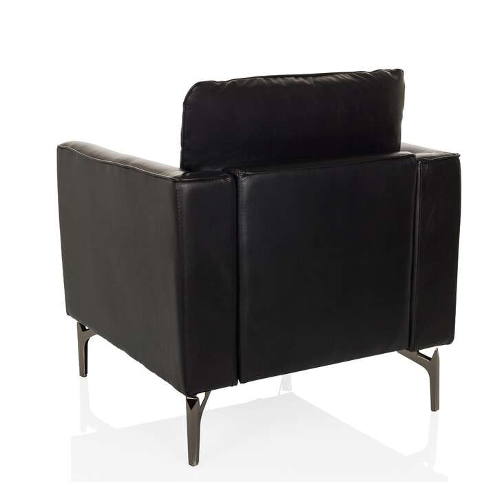 Крісло-релакс / Одномісне крісло BAVERO з екошкіри чорного кольору hjh OFFICE