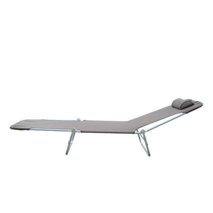 Outsunny Sun Lounger Садовий шезлонг Relax Lounger на 2 ноги Шезлонг коричневий складний для саду та патіо, стійкий до погодних умов та зручний