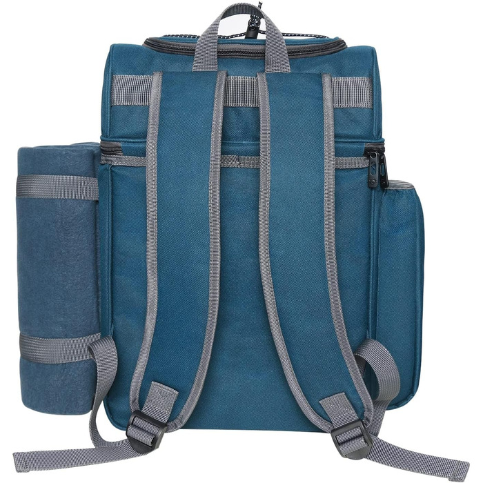 Набір для пікніка на 2 особи Hap Tim: рюкзак з тримачем для вина, флісова ковдра, столовий приладдя. Ідеально для пляжу, подорожей, походу, кемпінгу, грилю та подарунків.