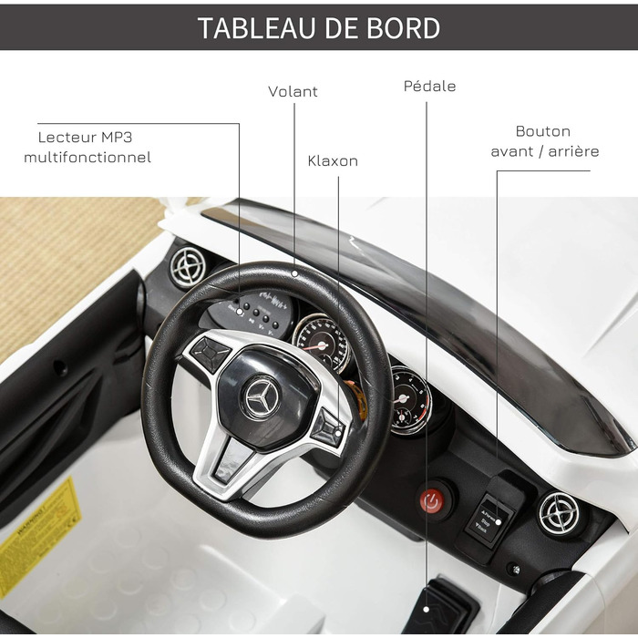 Дитячий електромобіль Mercedes-Benz GLA з пультом, MP3, USB, світлом і звуком, для дітей від 3 років, вантажність 30 кг