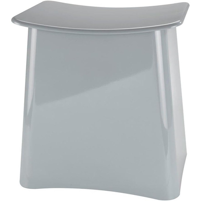 WENKO 2в1 пуф-контейнер Wing білий - для збору білизни, табурет для ванної кімнати з висувним мішком для білизни, об'єм 33 л, пластик (ABS), 45 x 48 x 33 см, білий, 48 x 33 x 45 см (сірий)