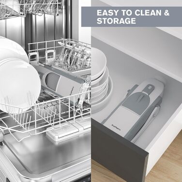 SUPMAKIN Безпечний овочевий слайсер для кухні, регульований нарізчик картоплі, слайсер для овочів-мандоліна, нарізчик для картоплі фрі, кухонний шеф-помічник для приготування їжі (лише слайсер)