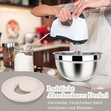 Набір місок Homikit з нержавіючої сталі, 6 шт. з тертками, кришками та силіконовим дном, 4.6/2.8/2.5/1.6/1.2/0.7 л, зелений