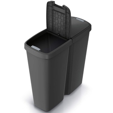Відро для сміття Duo Сірий/Жовтий 50 л 55x25x57см