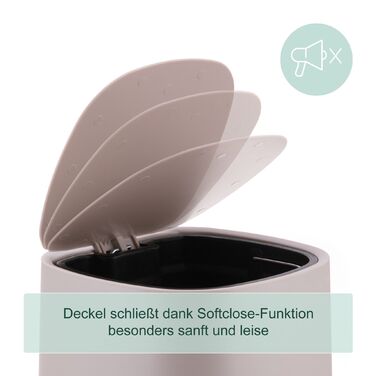 Відро для сміття Relaxdays 5 л з м'яким закриттям