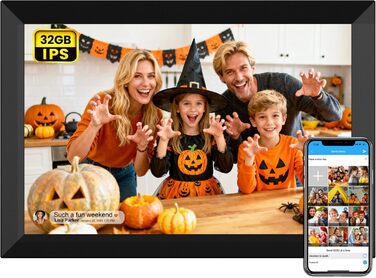 Цифровий фоторамка FRAMEO з Wi-Fi, 32GB, 10.1 дюймів, IPS LCD, сенсорний екран, Smart Cloud, автоматичне обертання. Діліться моментами через додаток Frameo