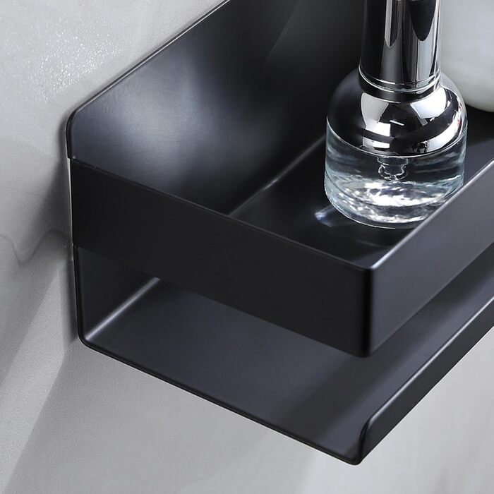 Підставка для душу без свердління - 2 шт., органайзер для ванної кімнати з нержавіючої сталі, полиця для душу, тримач для шампуню (1 упаковка, чорний)