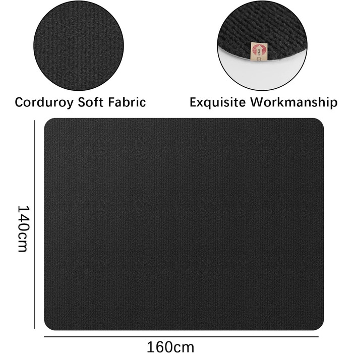 Килимок під офісне крісло | 140x90 см | Захист для підлоги | Чорний