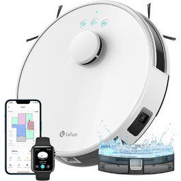 Робот-пилосос LEFANT M2 з функцією миття підлоги, LiDAR-навігація, зони заборони, потужність 6000Pa, час роботи 140 хв, багатошарове картографування, для шерсті тварин, килимів та твердих підлог (M1-W)