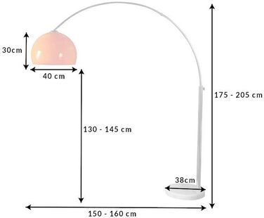 Дуговий світильник LOUNGE DEAL помаранчевий, цоколь з білого мармуру, розкладний 175-205см