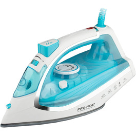 Парова праска з керамічною підошвою, самоочищення, 340 мл резервуар для води, 3000 Вт, автоматичне вимкнення (зелена/блакитна)