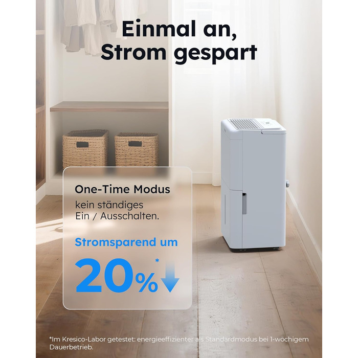 Електричний осушувач повітря 20L з відведенням води через шланг, фільтр, таймер, 10 років гарантії (30л/день)