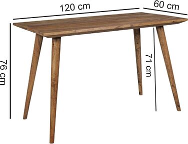 Стіл для їдальні FineBuy Sheesham, масив дерева, стиль кантрі, на 4-6 осіб