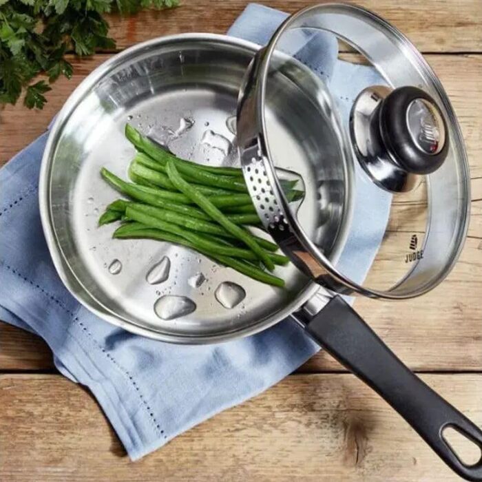 Набір каструль Judge Vista 3 шт. з нержавіючої сталі, 16/18/20 см, з кришкою-ситом, індукційні, для духовки