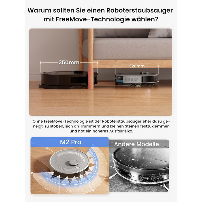 Робот-пилосос LEFANT M2 Pro Mondgrau з функцією миття, 5000Pa, LiDAR, 150 хв, розпізнавання килима, керування через додаток/голос, для видалення шерсті тварин, чорний