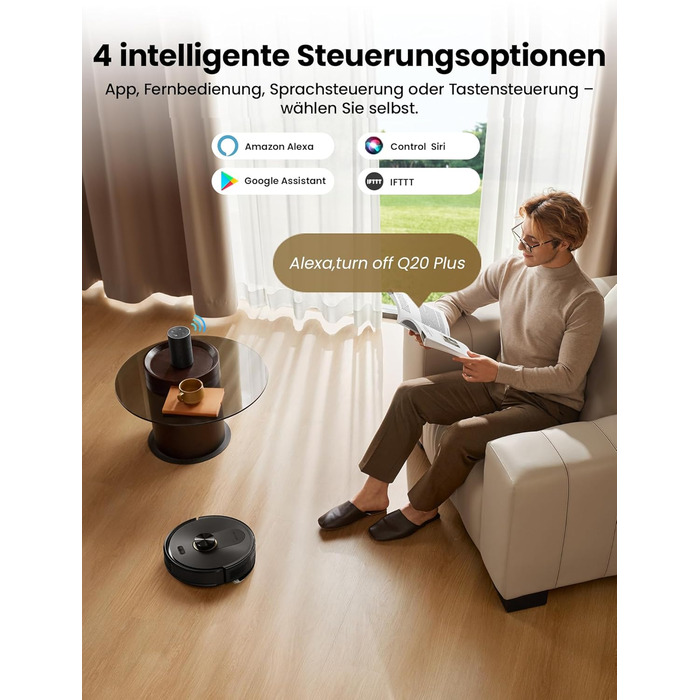 Робот-пилосос Proscenic Q20Plus з функцією миття, 10000Pa, 200хв, бездротовий, самостійна очистка, 3-в-1 для тварин, килимів, твердих поверхонь, чорний