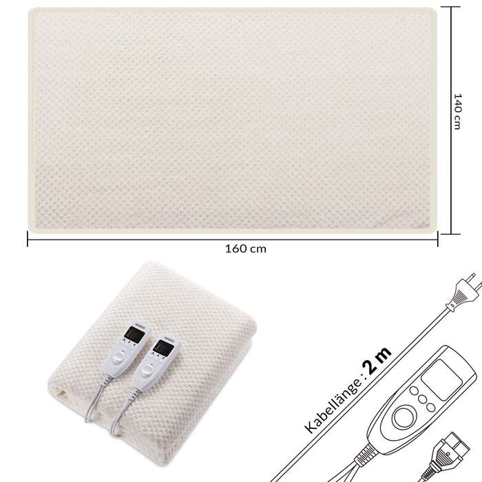 Двомісна ковдра з підігрівом Coral Fleece Grey 160x140см з автоматичним вимкненням